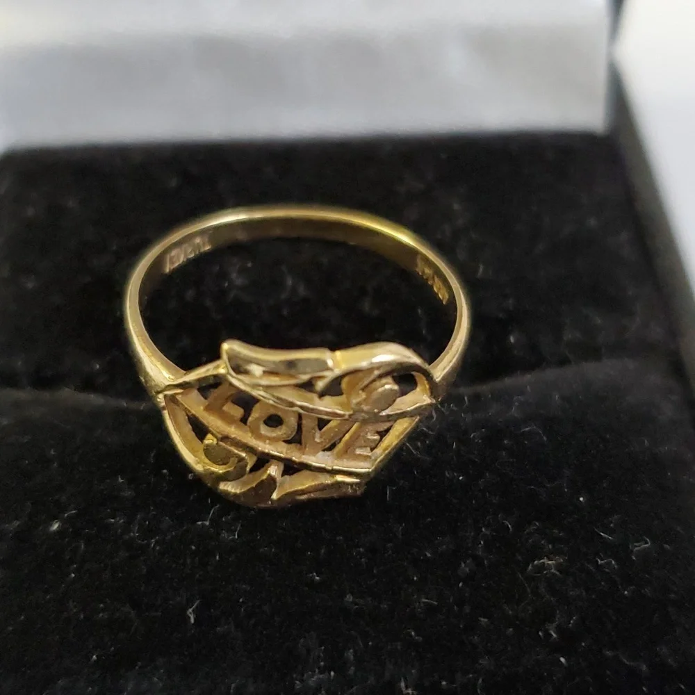 14K Solid Gold Love (Proposal) (Self Love Reminder) Ring